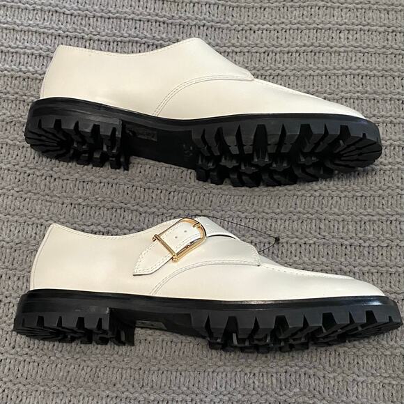 J. Crew Ivory Patent Leather Platform Loafers Woman’s Size 7.5 Preppy minimalist - Picture 9 of 11